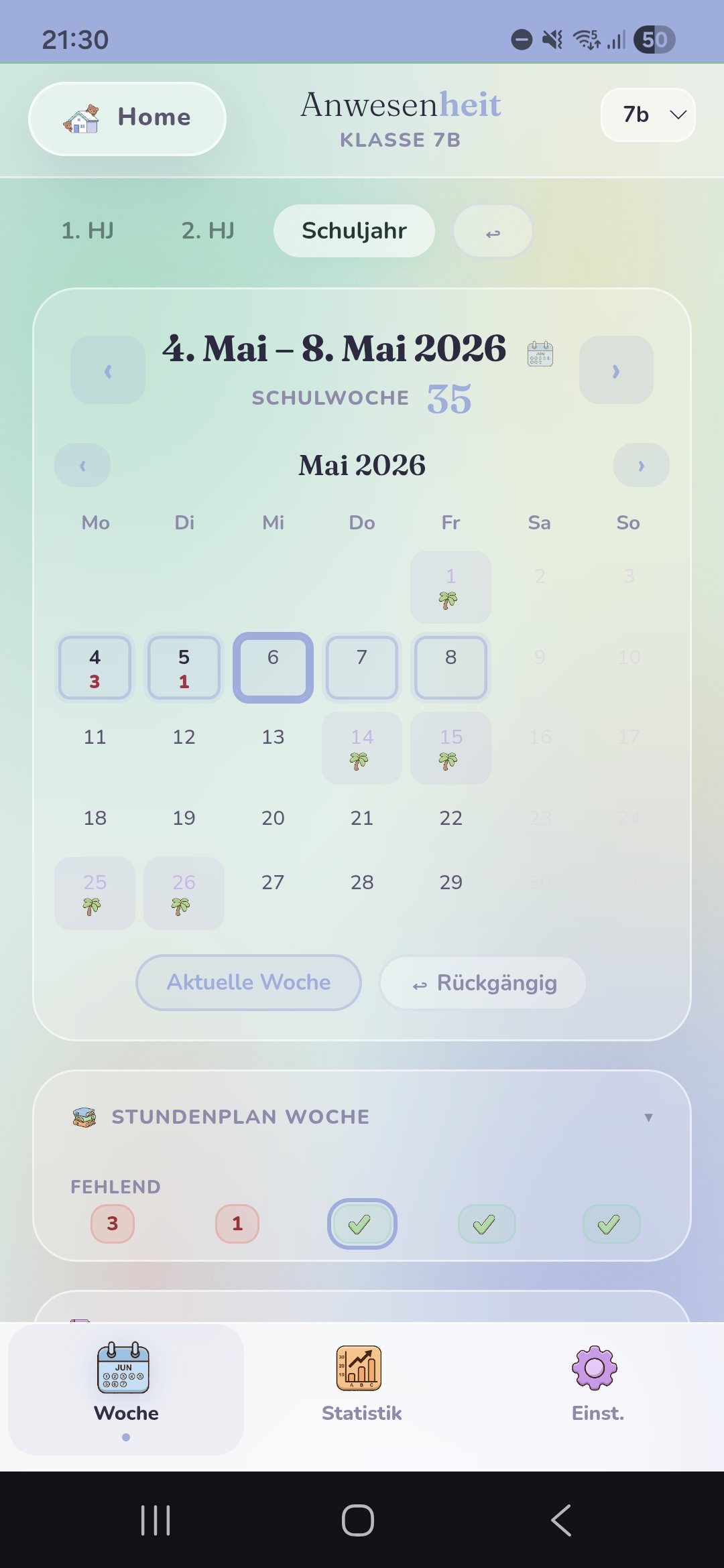 Anwesenheit Screenshot