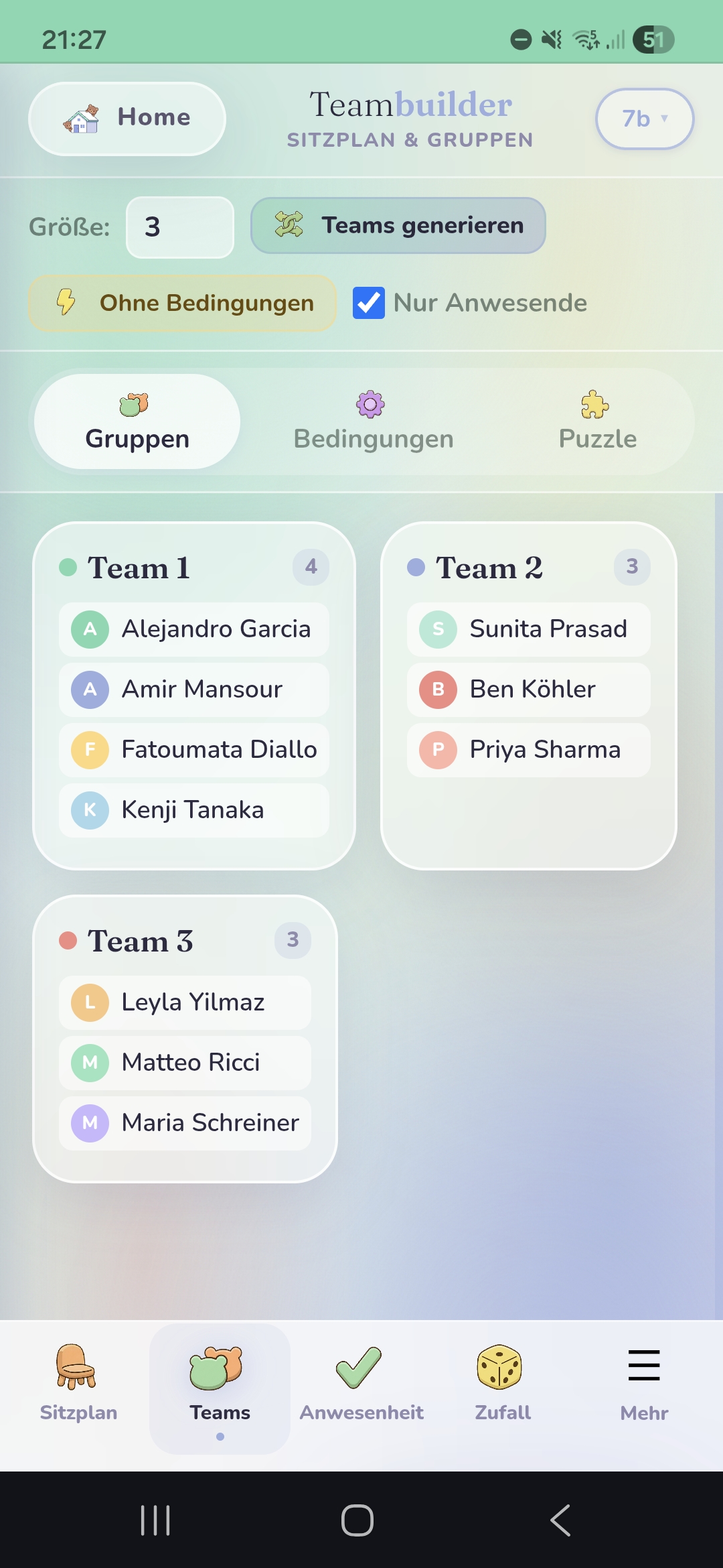 Teambuilder Screenshot